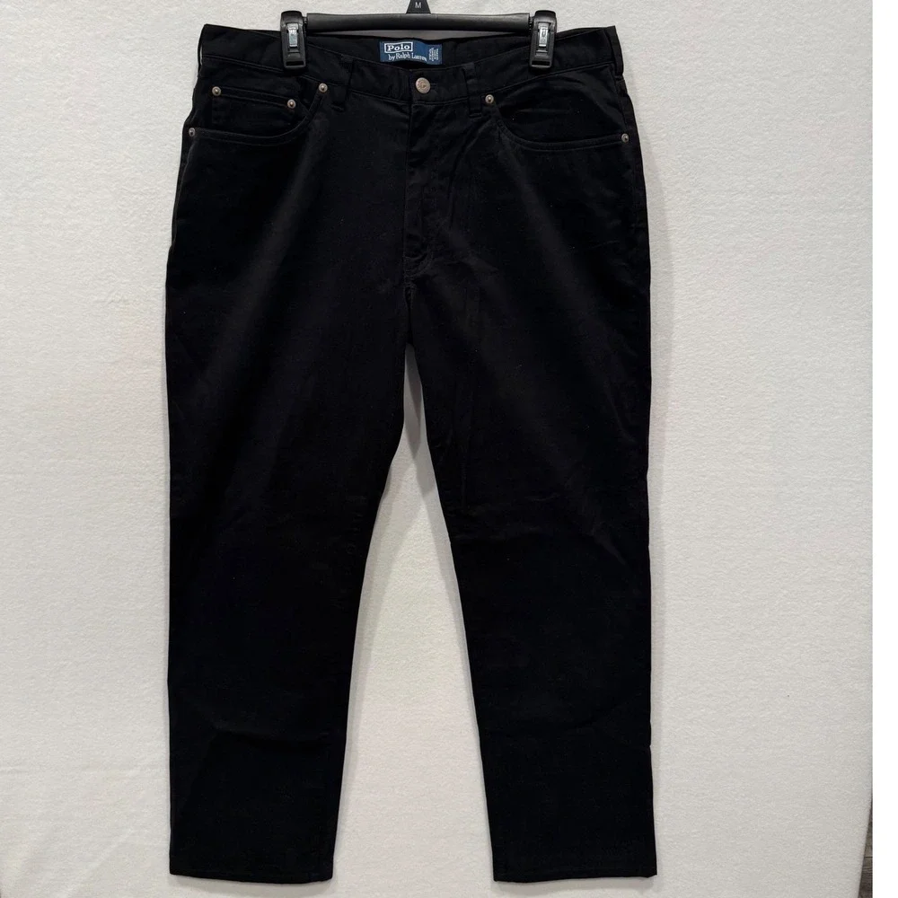 Polo Ralph Lauren Mens Authentic Dungarees Black Stretch Pants‎ 36x32
